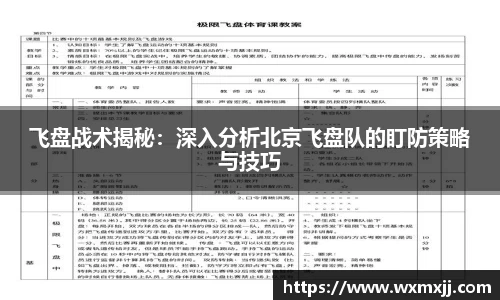 飞盘战术揭秘：深入分析北京飞盘队的盯防策略与技巧